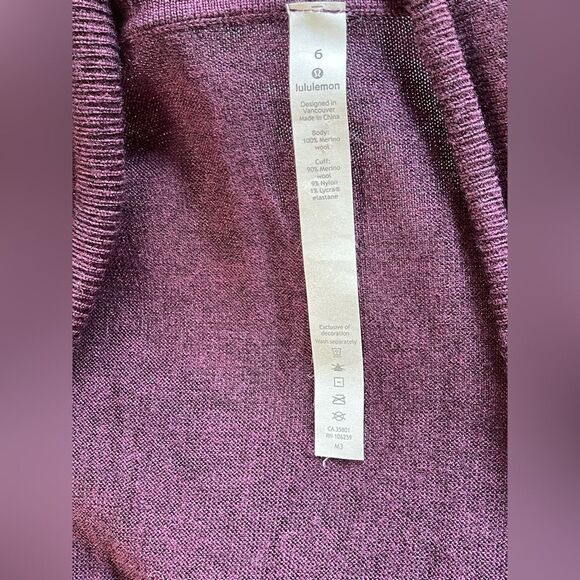 Lululemon Sit In Lotus Sweater Cardigan Wrap II Heathered Plum size 6 - Picture 7 of 7